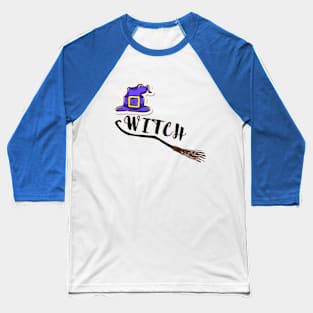 Purple witch hat - Witch stick Baseball T-Shirt